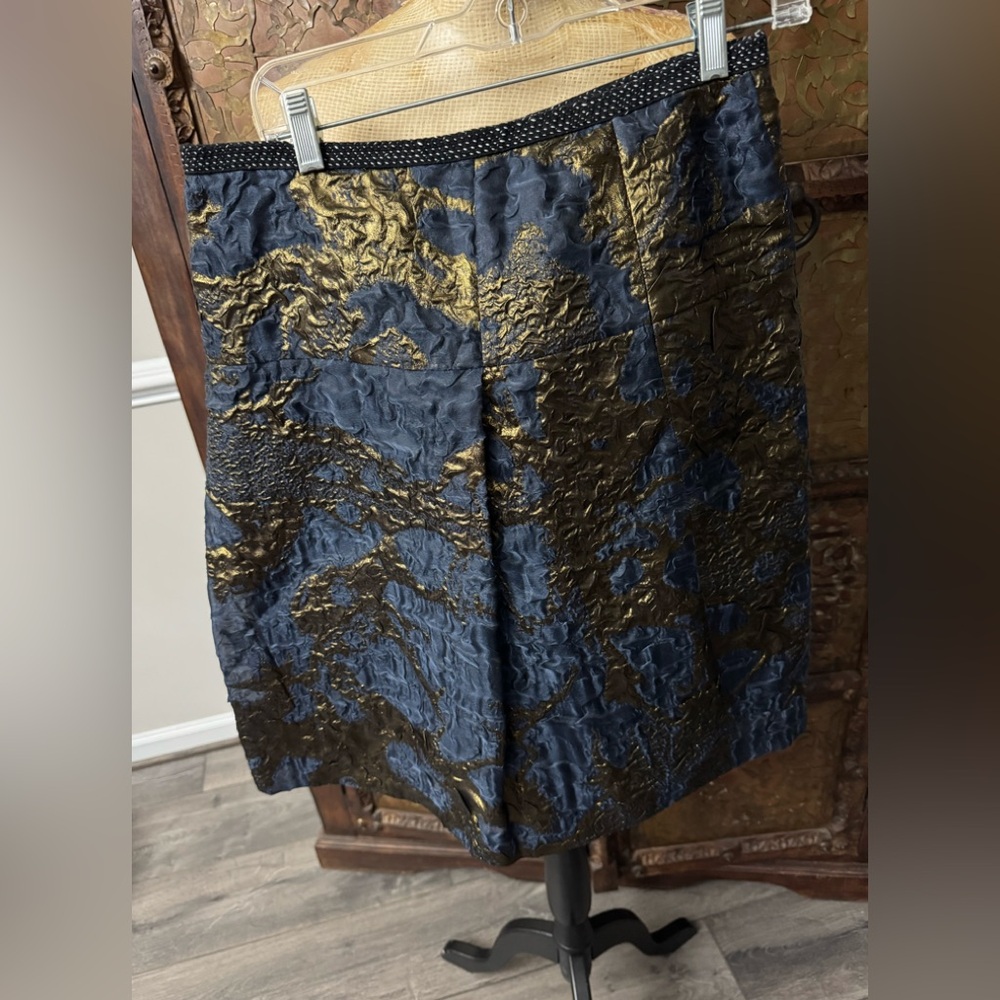 Odeeh‎ Elegant Blue and Gold Textured Skirt 38